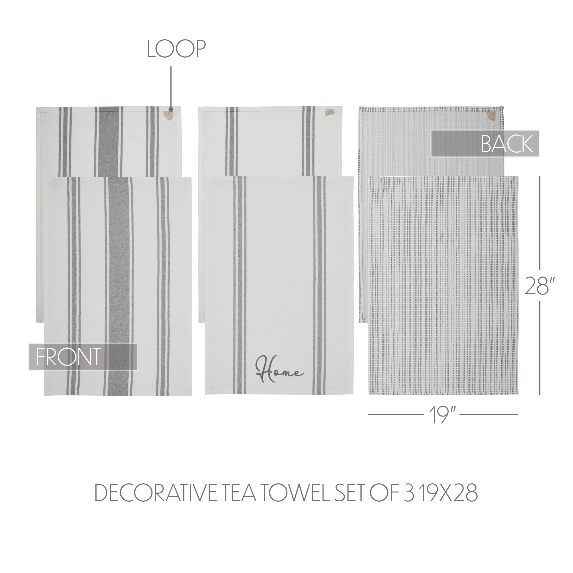 Finders Keepers Decorative Tea Towel Set of 3 19x28