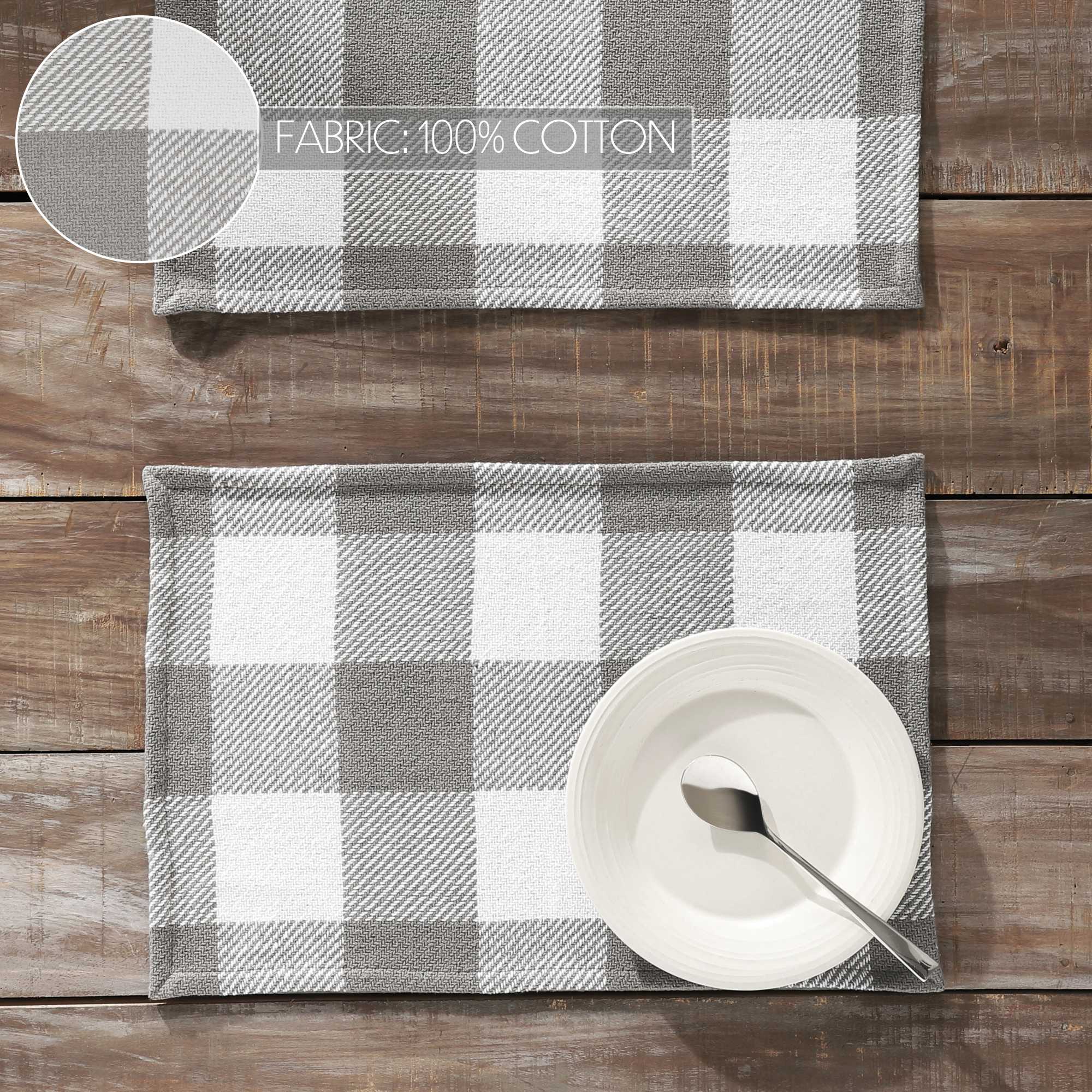 Annie Buffalo Check Grey Placemat Set of 2 13x19
