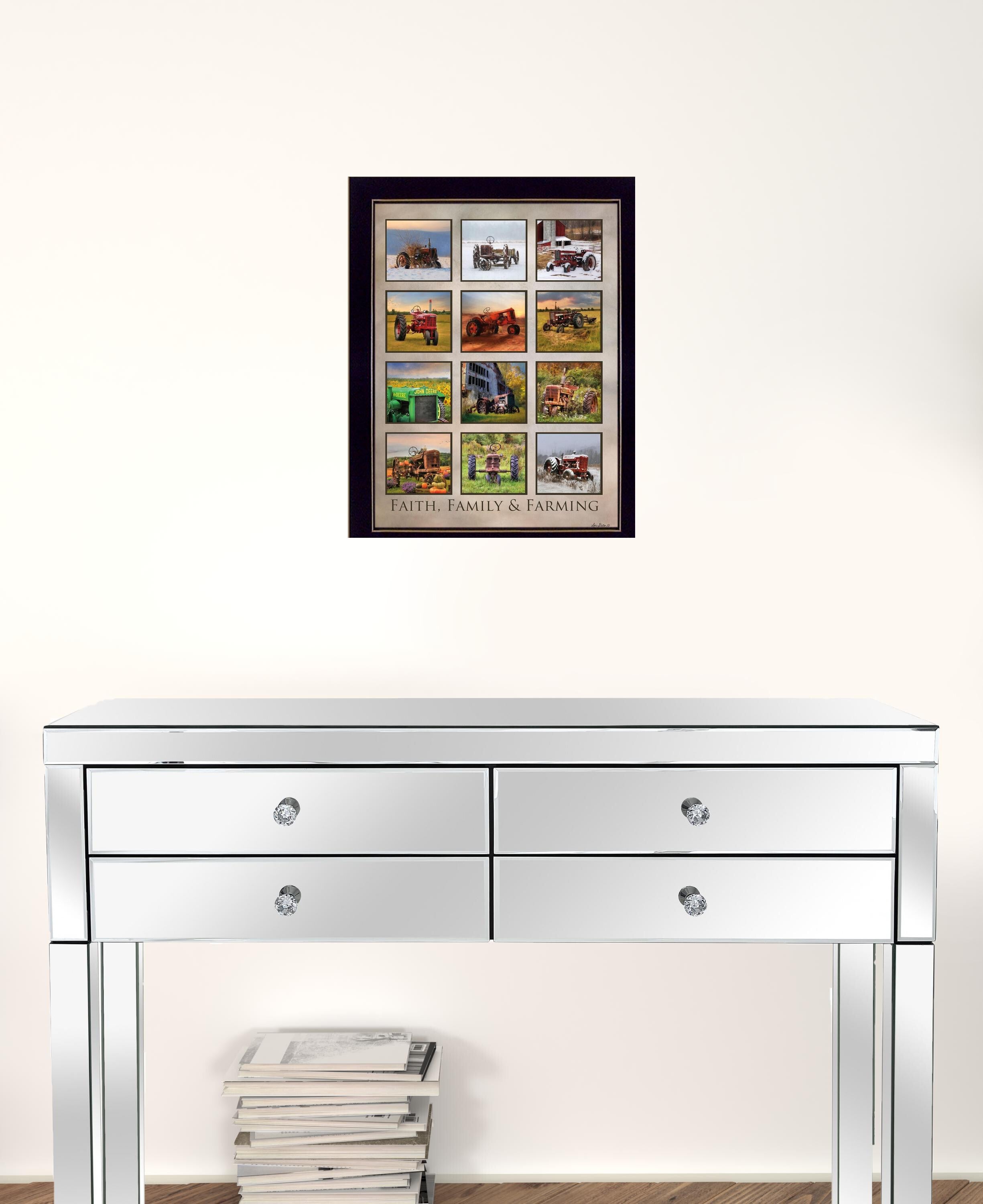 Faith Family Farming Black Framed Print Wall Art