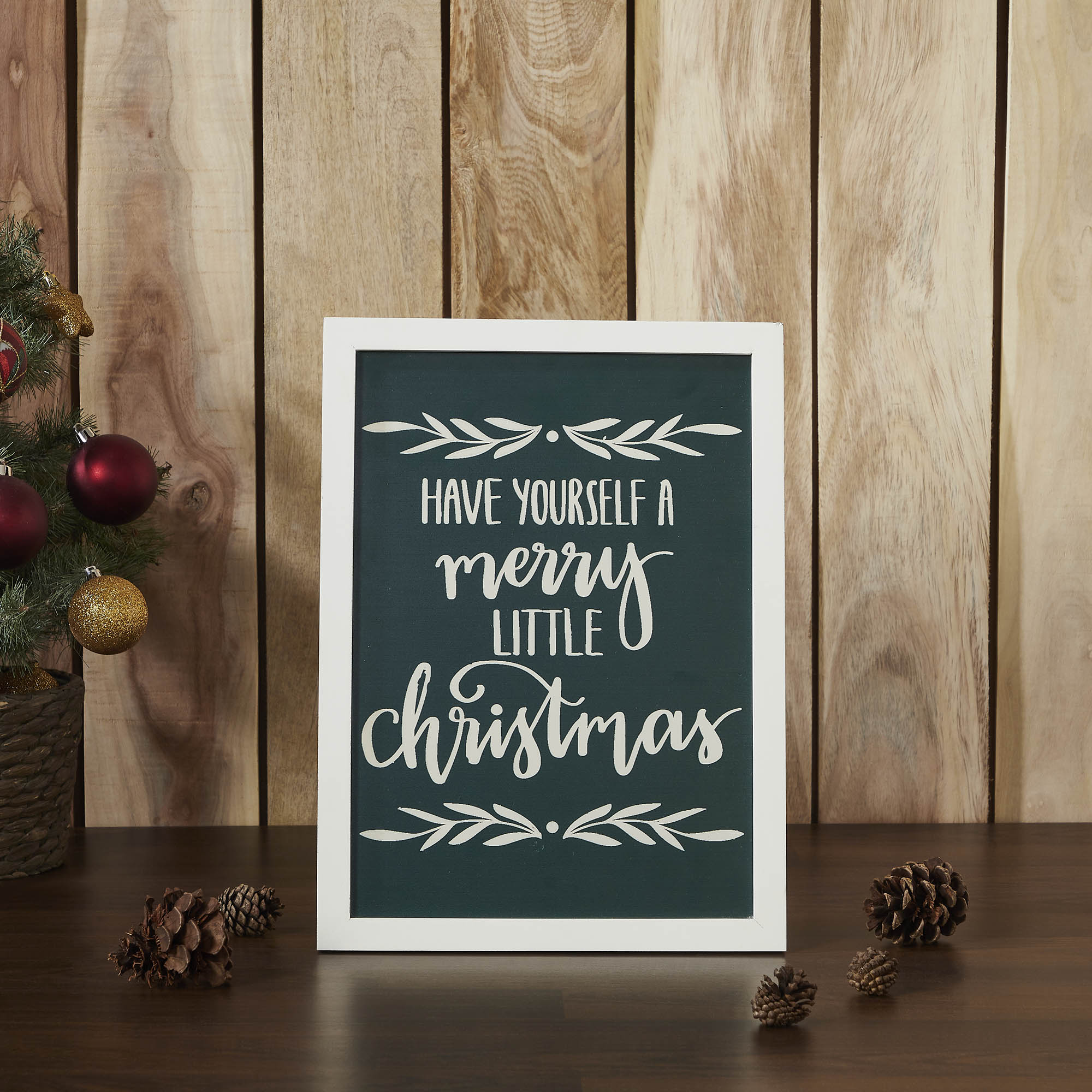 Have Yourself A Merry Little Christmas Green Wall Hanging Sign 15x11