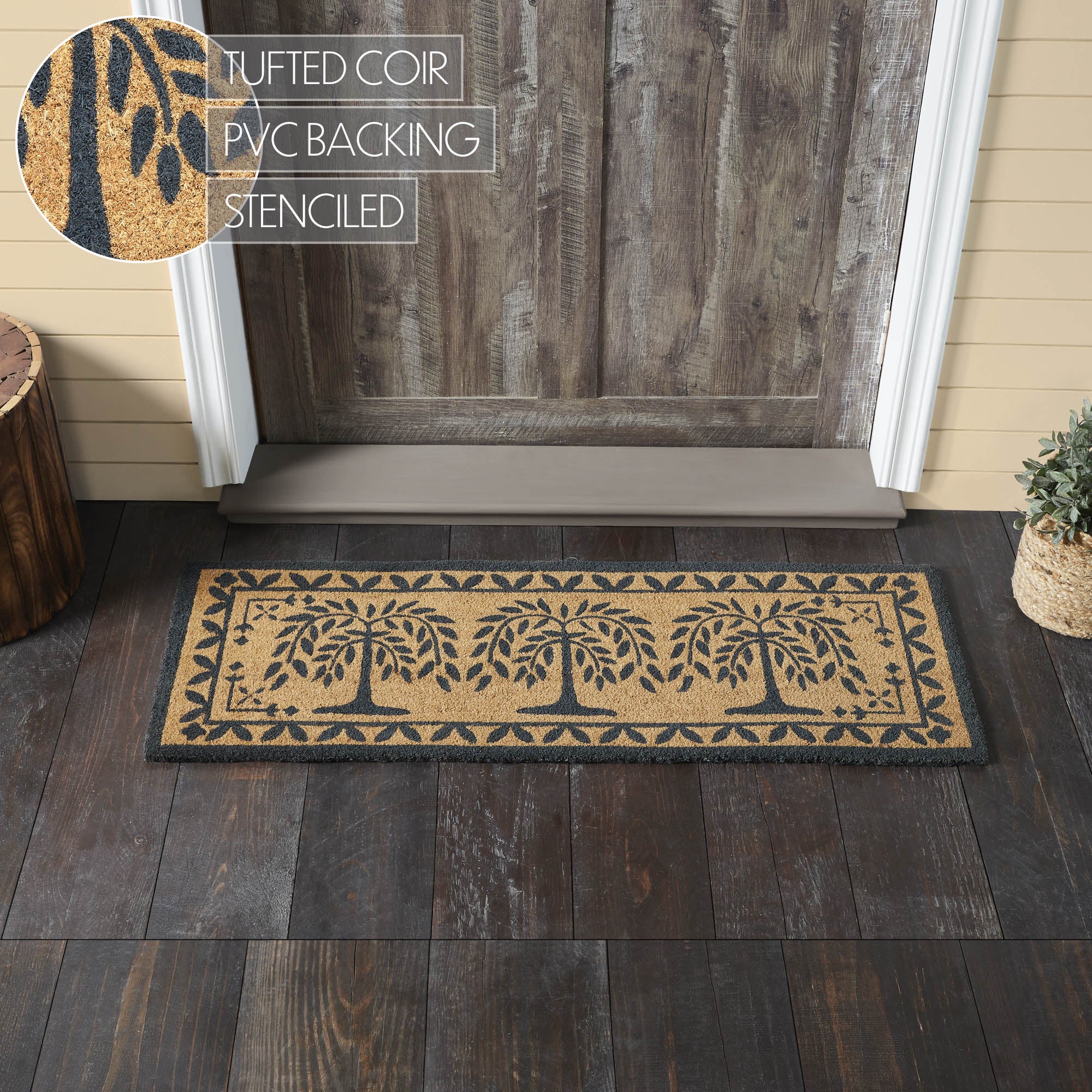 Willow Trees Coir Rug Rect 17x48