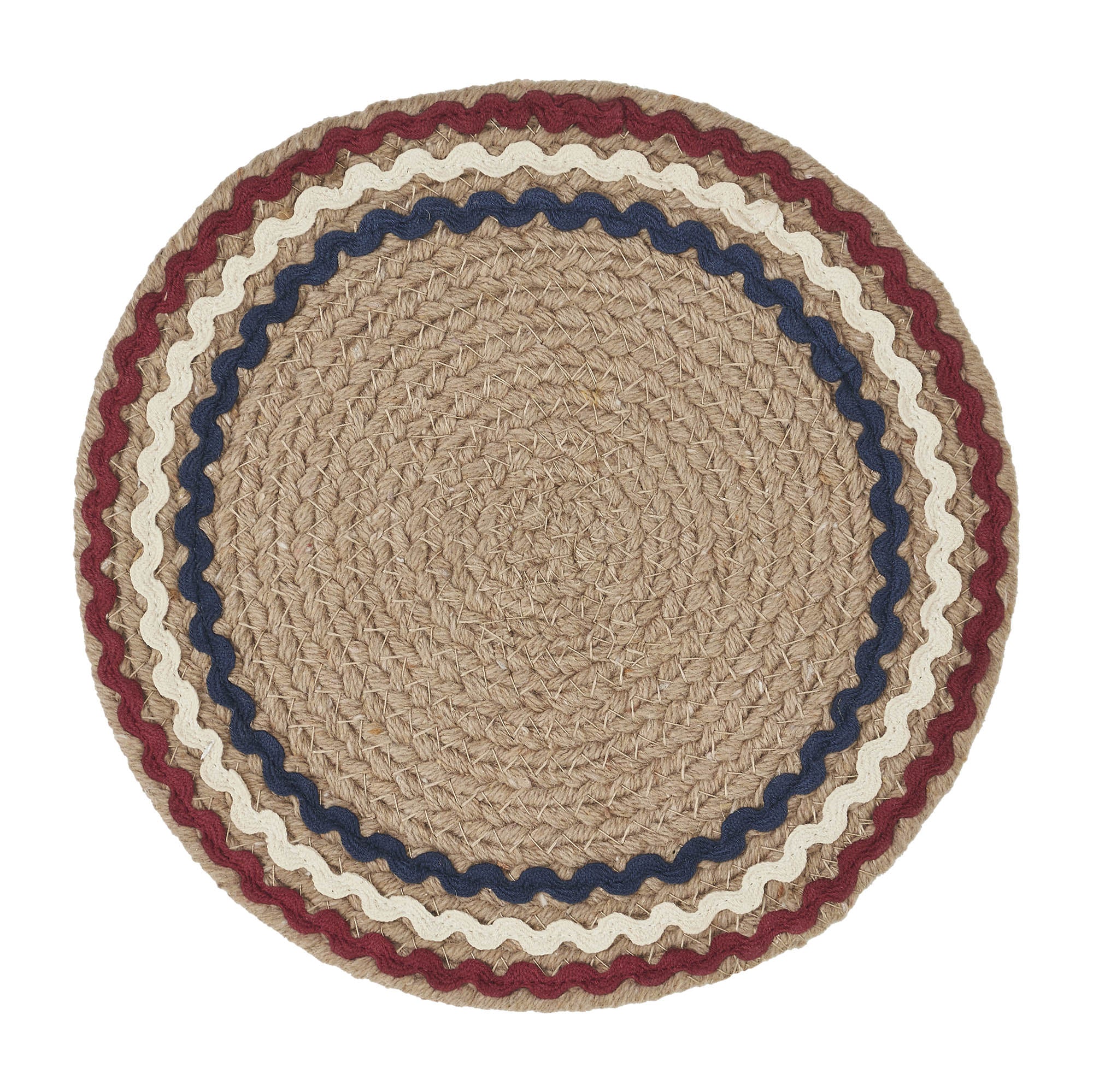 Red White Blue Ric Rac Trivet 8 Inch Diameter