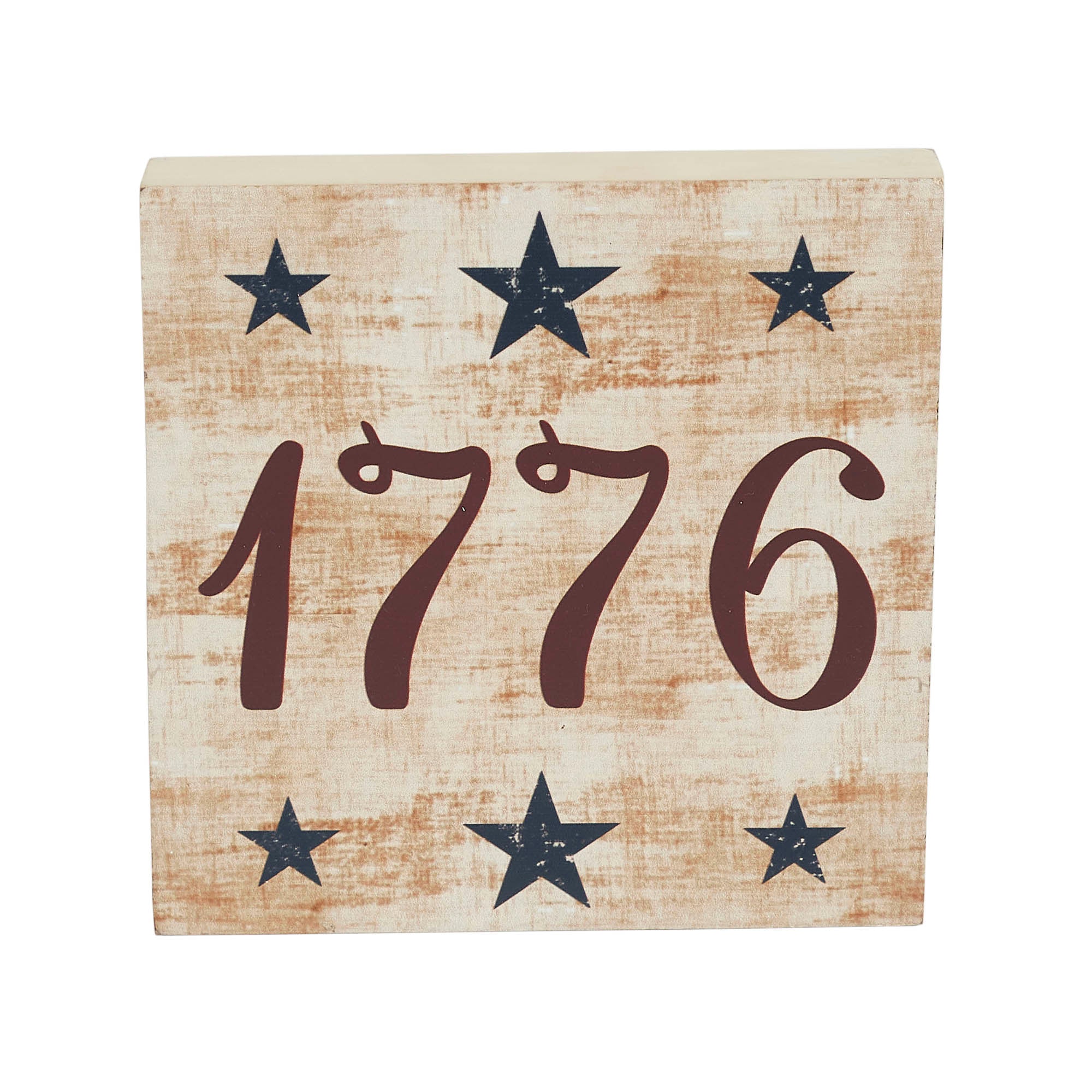 My Country 1776 w/ Blue Stars Block Sign 6x6x1