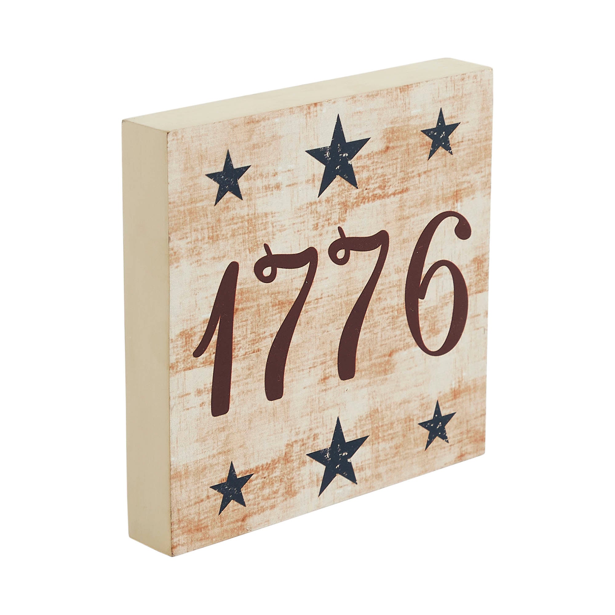 My Country 1776 w/ Blue Stars Block Sign 6x6x1