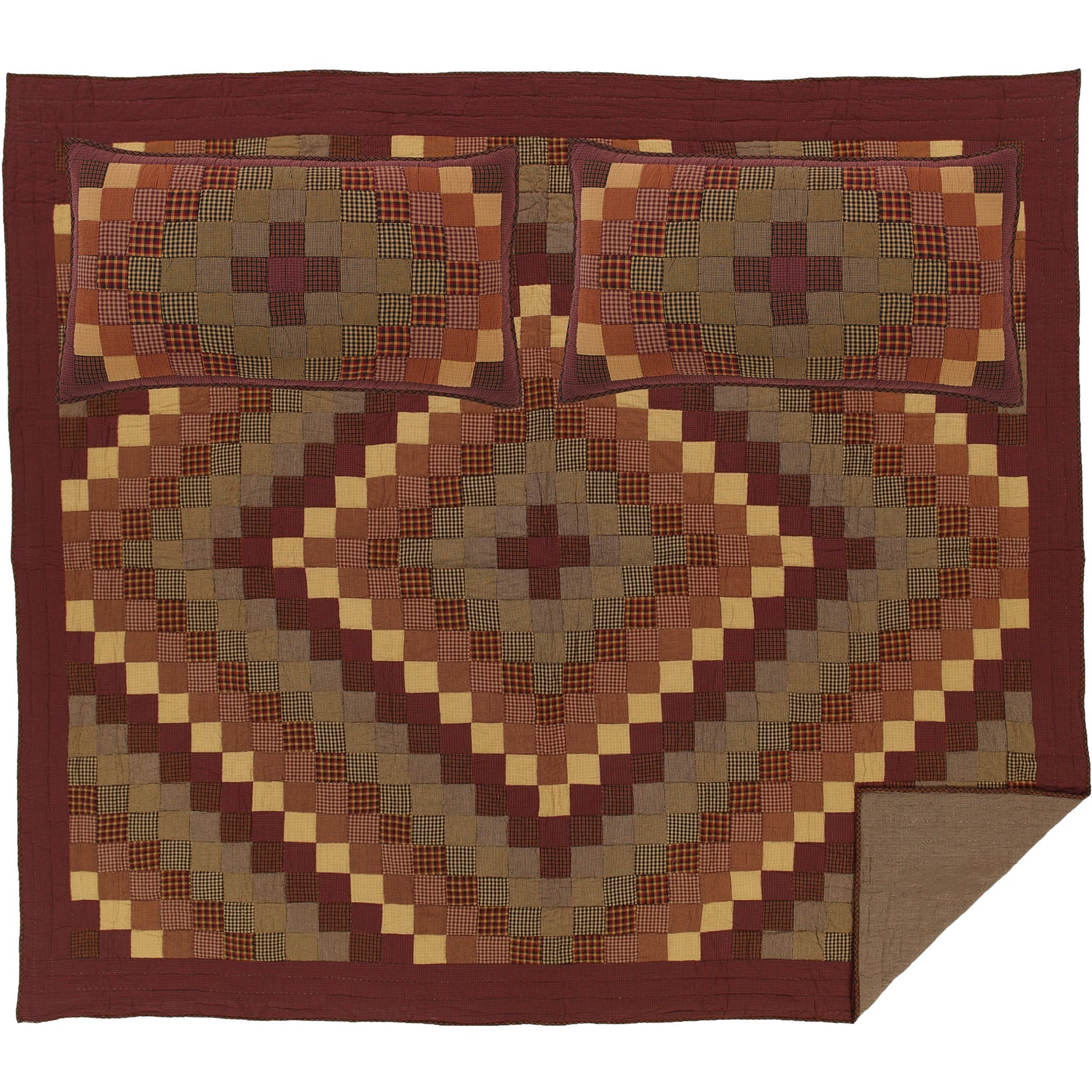 Heritage Farms California King Quilt Set; 1-Quilt 130Wx115L w/2 Shams 21x37 5pc Bundle (Quilt-Shams, Pillow Cases)