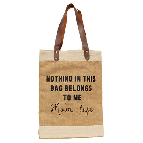 Mom Life Jute Tote