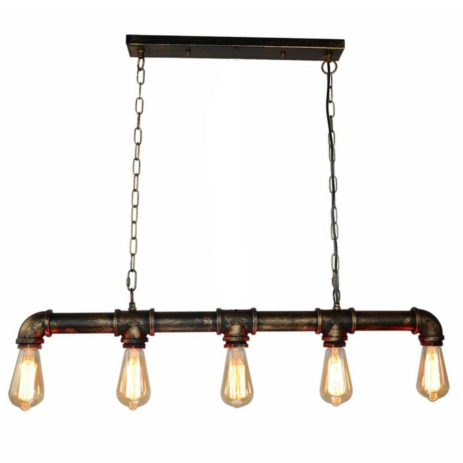 Industrial Farmhouse Pendant Light 5 light Ceiling Steampunk Metal Pipe Pendant Lamp~1340