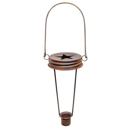 Rusty Jar Lid Taper Holder