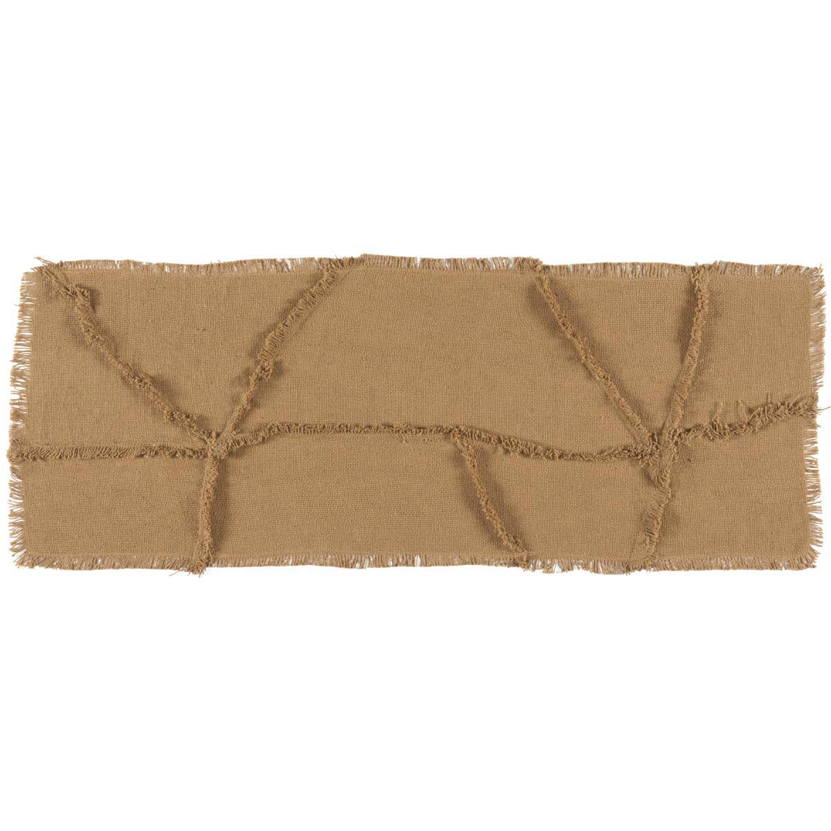 Burlap Natural Reverse Seam Patch Runner 13x36