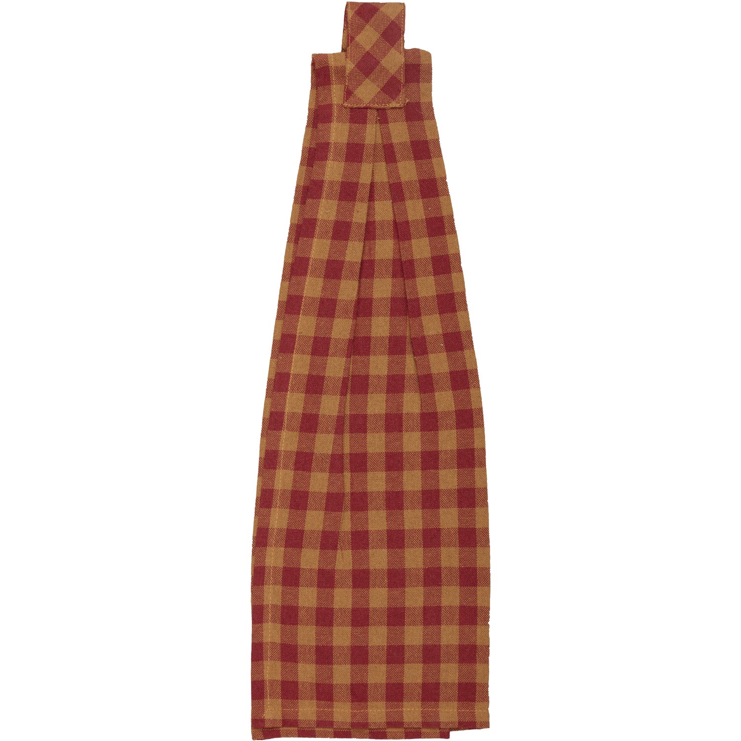 Burgundy Star Button Loop Kitchen Towel