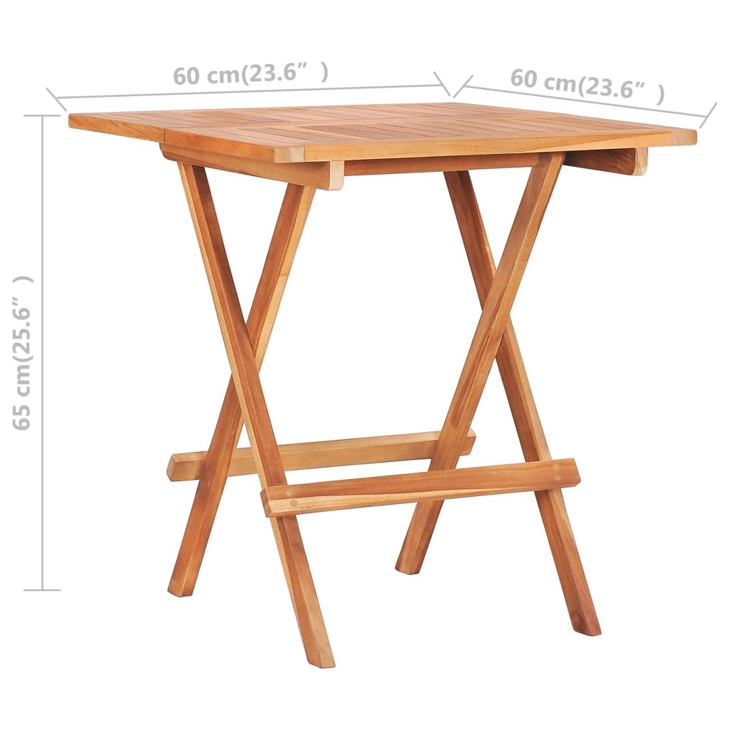 Bistro Set Set of 3 Taupe Fine sanded teak hardwood, 100% polyester