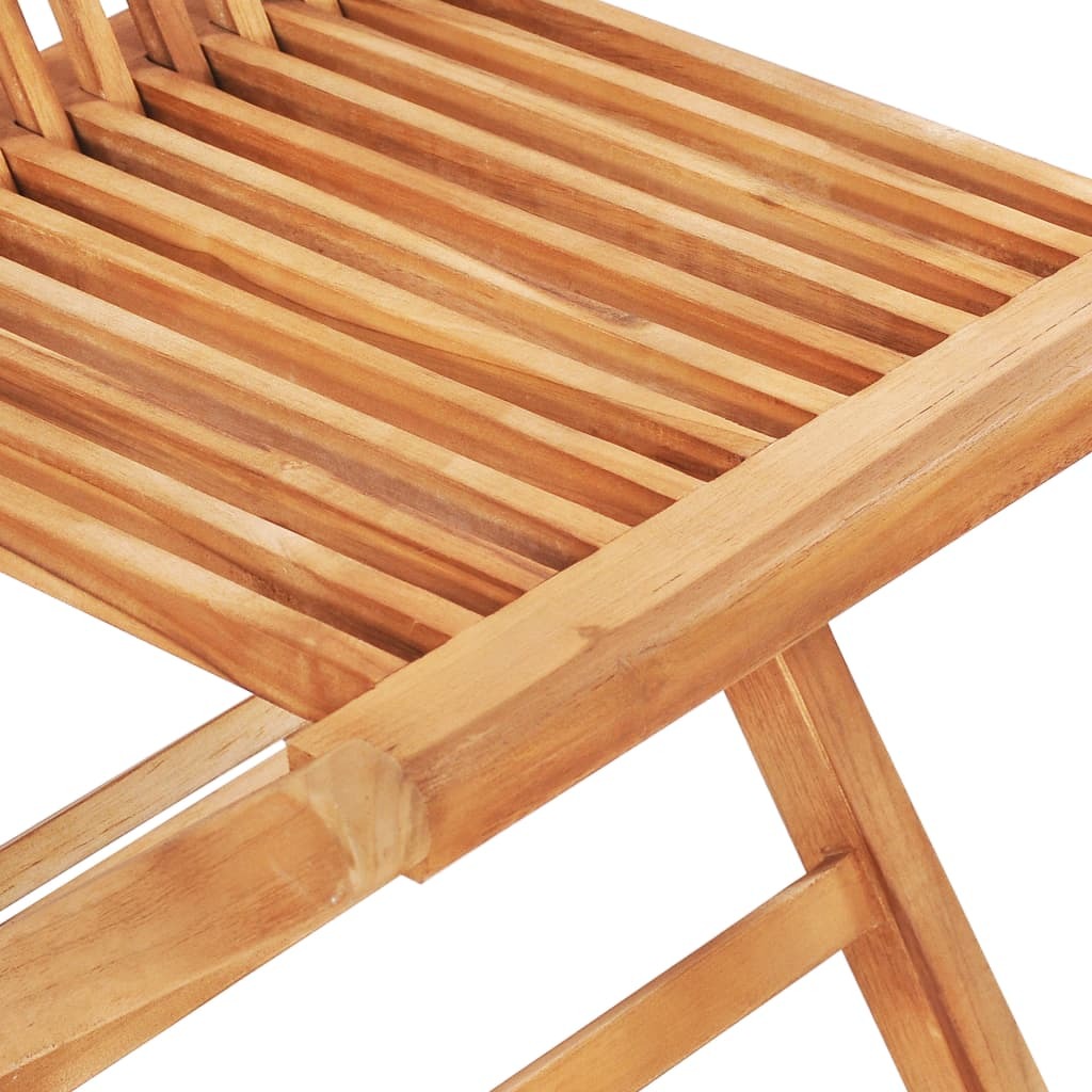 Bistro Set Natural Brown, Grey Cushions Teak Wood, Polyester Cushion