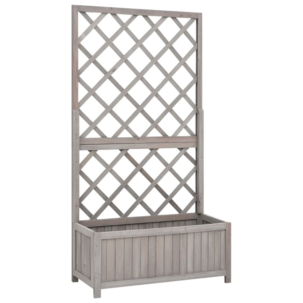 Planter Grey Solid firwood 27.6 x 11.8 x 53.1 in Planters