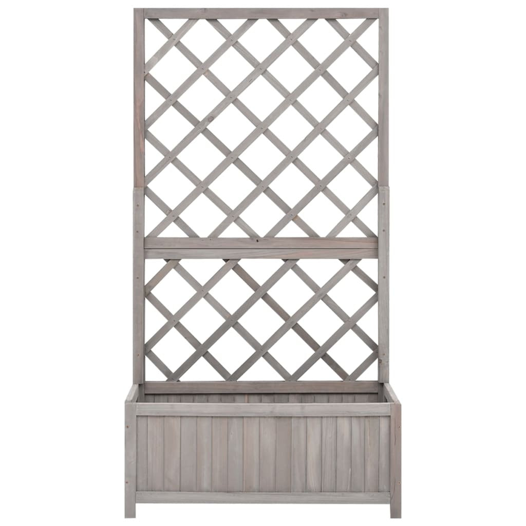Planter Grey Solid firwood 27.6 x 11.8 x 53.1 in Planters