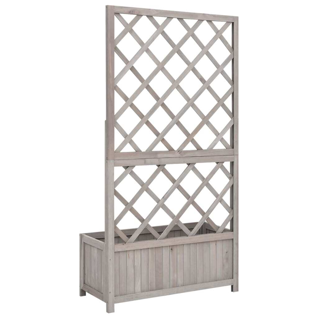 Planter Grey Solid firwood 27.6 x 11.8 x 53.1 in Planters