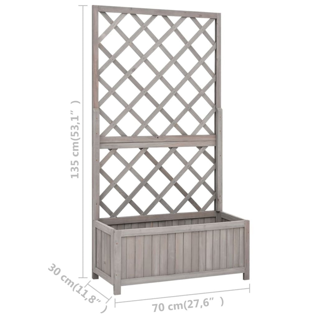 Planter Grey Solid firwood 27.6 x 11.8 x 53.1 in Planters
