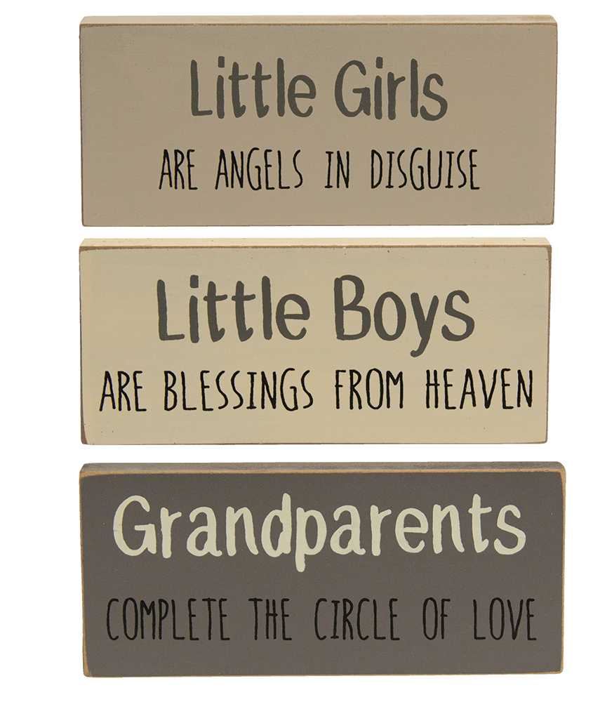 Little Boys, Little Girls Blocks - Farmhouse Colors (3 Count Assortment)
