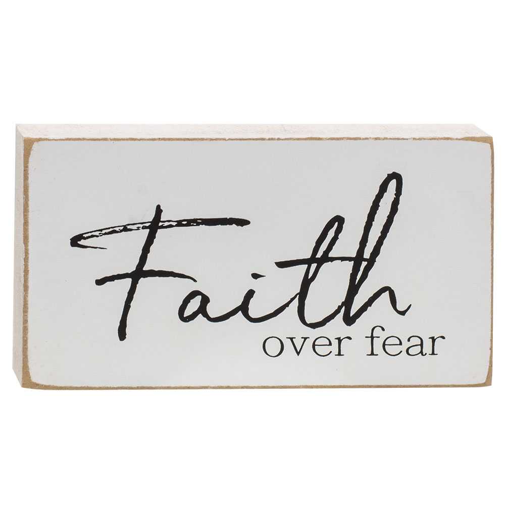 Faith Over Fear Rectangular Block  (3 Count Assortment)