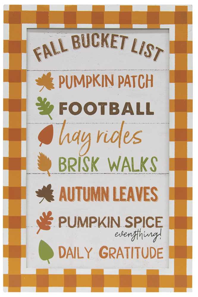 Fall Bucket List Box Sign