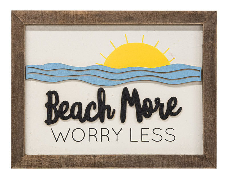 Beach More Worry Less Frame