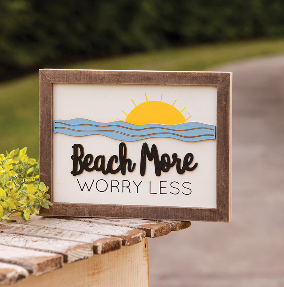 Beach More Worry Less Frame
