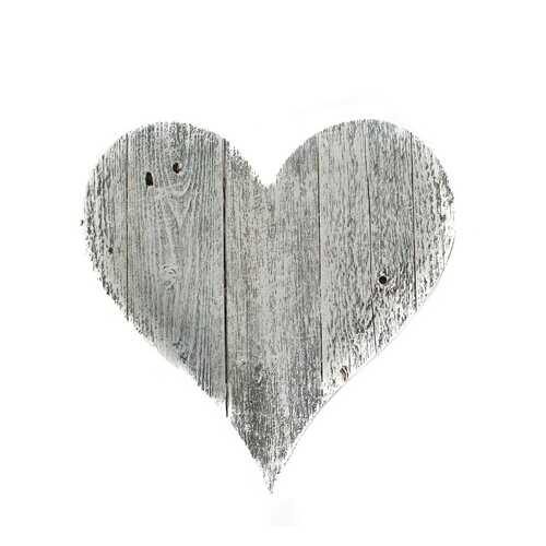 12" Whitewash Reclaimed Wood Heart Wall Decor