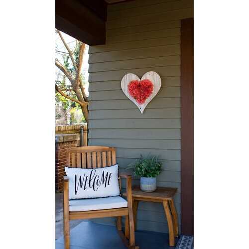 12" Whitewash Reclaimed Wood Heart Wall Decor
