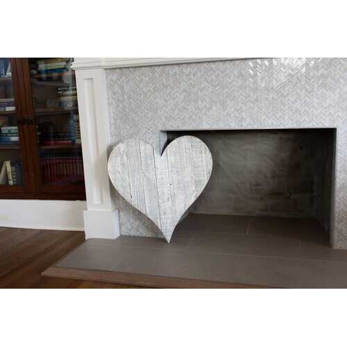 12" Whitewash Reclaimed Wood Heart Wall Decor