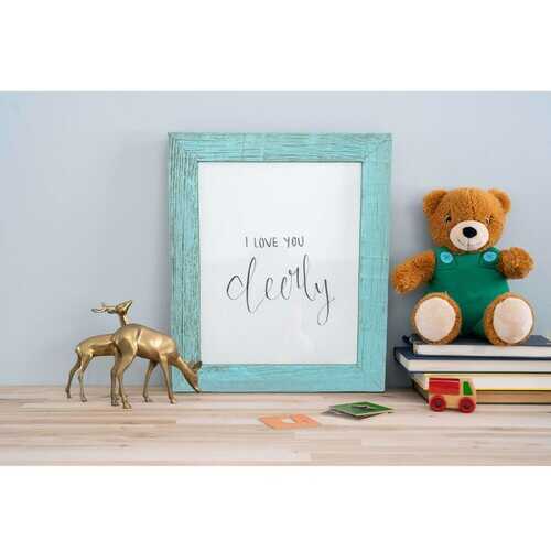 20" x 28" Rustic Farmhouse Light Aqua Blue Wood Frame