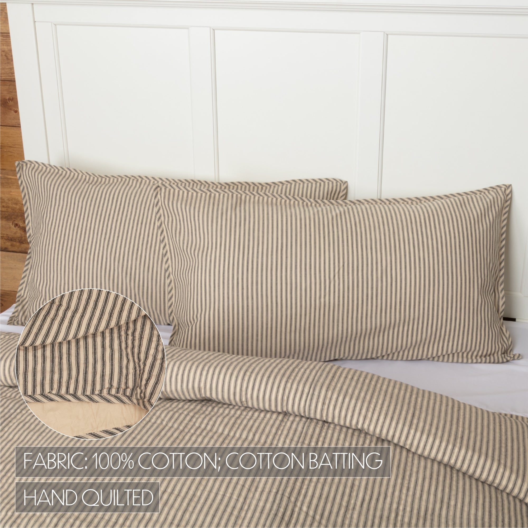 Sawyer Mill Charcoal Ticking Stripe King Sham 21x37