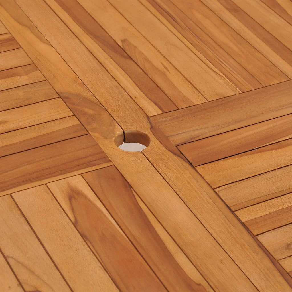 Dining Table Warm golden brown Solid teak wood 47.2x47.2 in