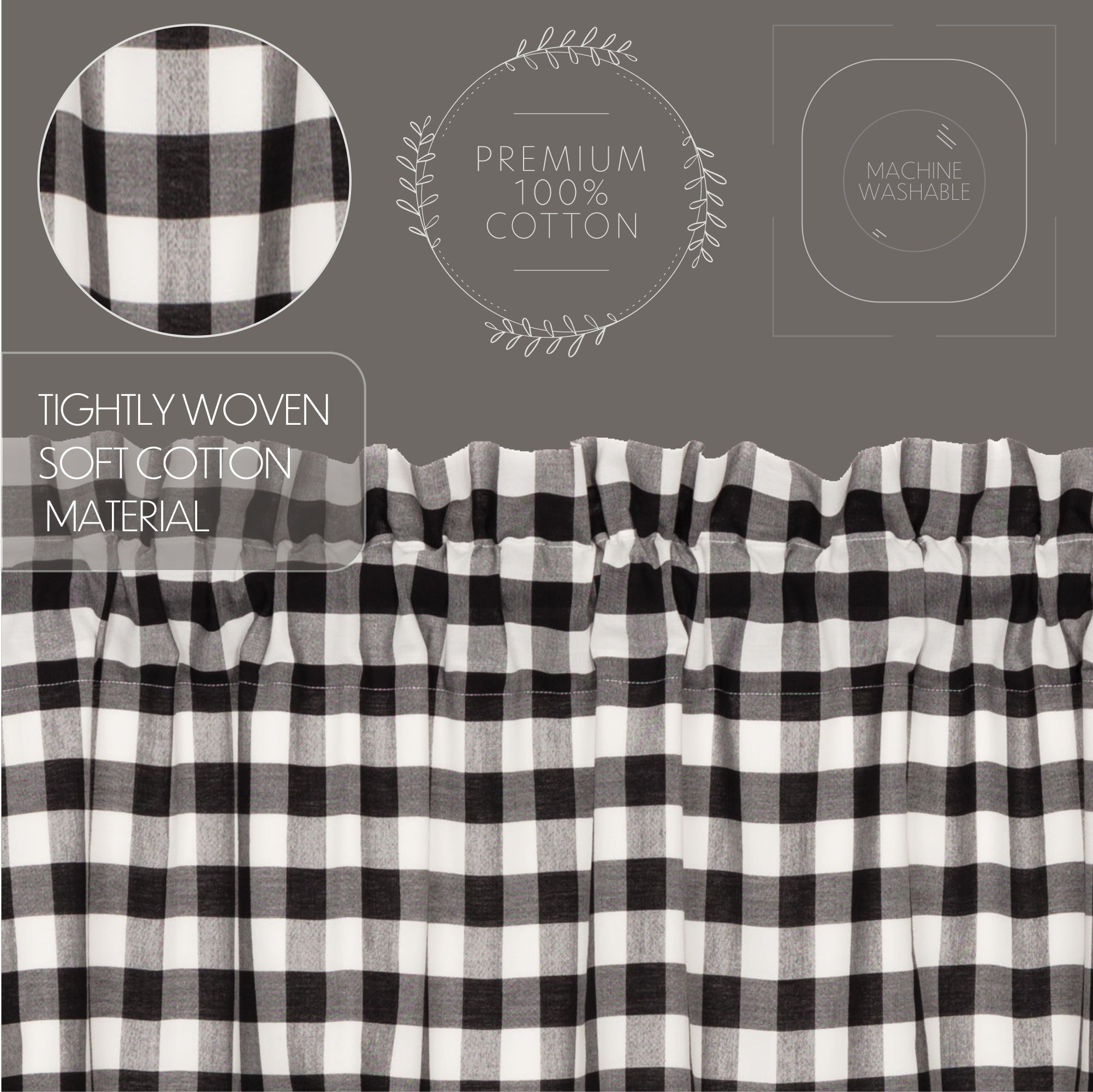 Annie Buffalo Black Check Prairie Long Panel Set of 2 84x36x18