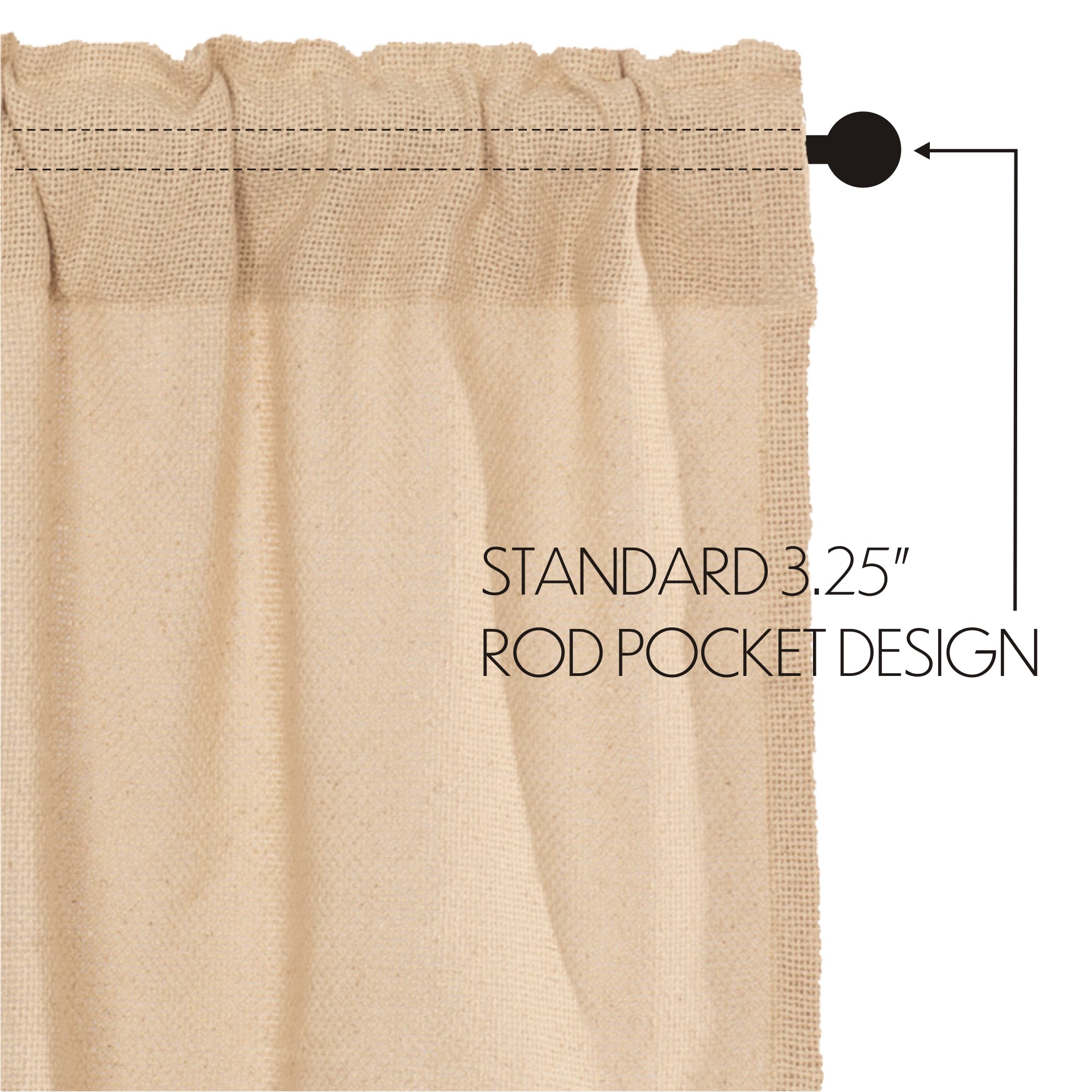 Burlap Vintage Prairie Long Panel Set of 2 84x36x18
