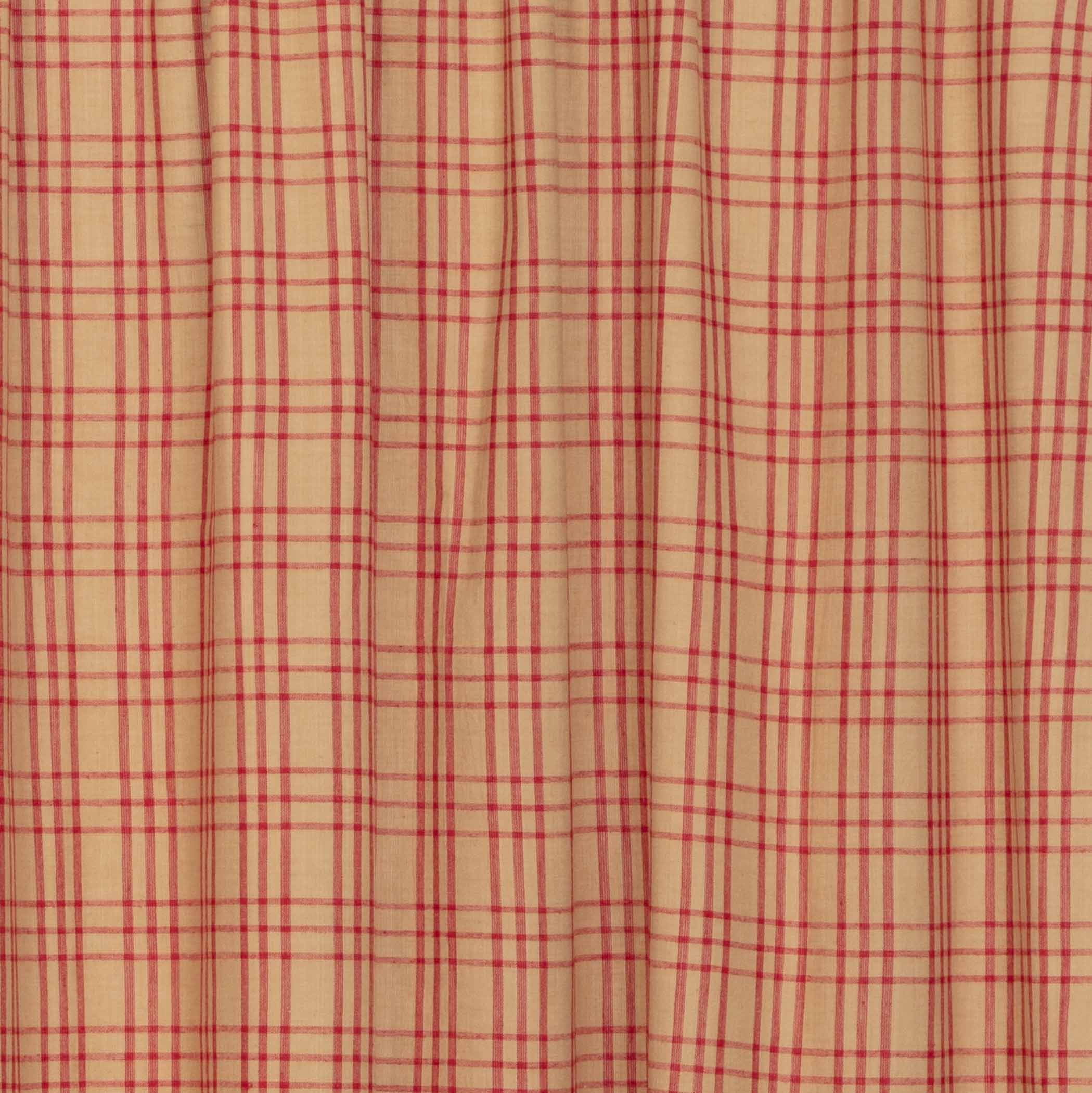 Sawyer Mill Red Plaid Prairie Swag Set of 2 36x36x18