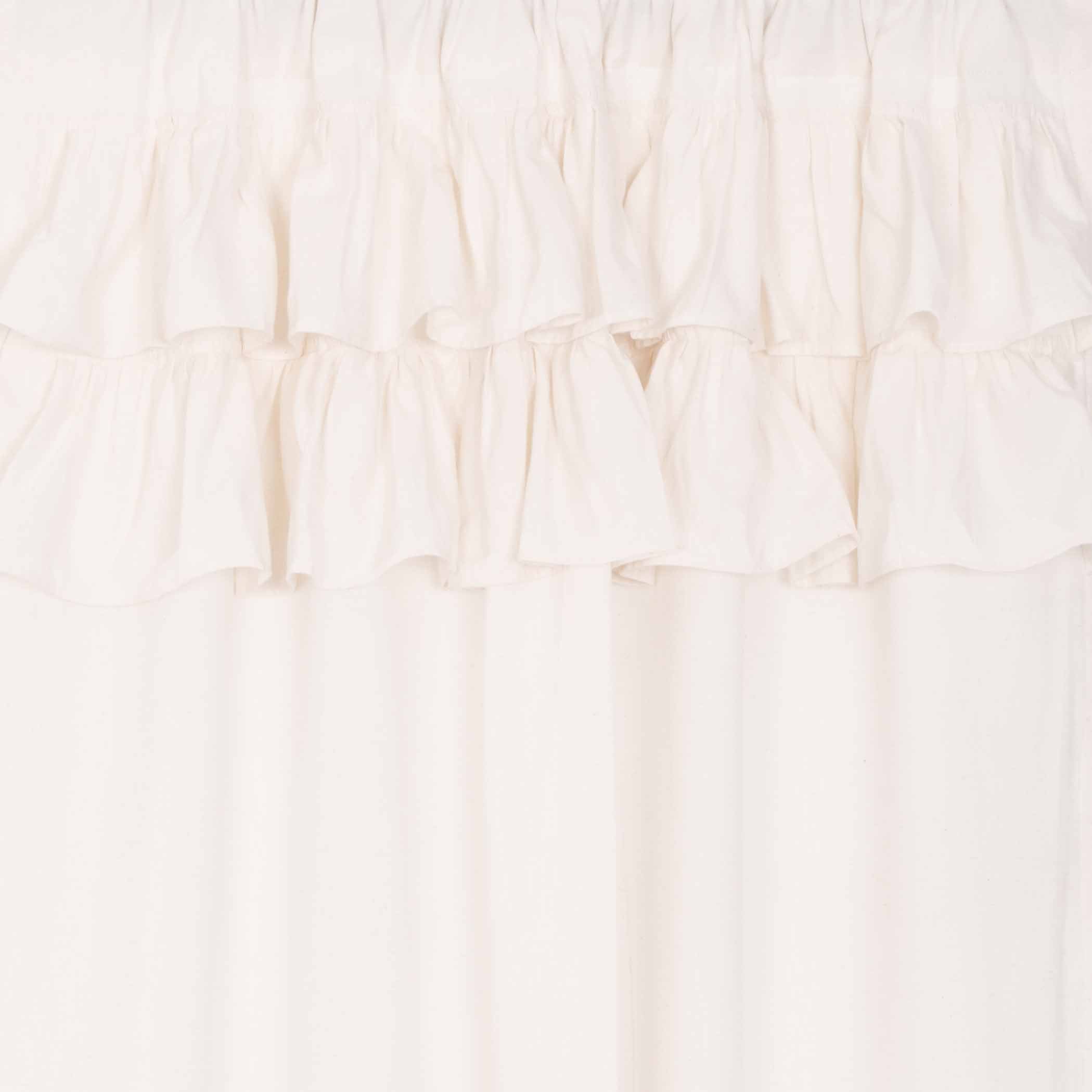 Simple Life Flax Antique White Ruffled Short Panel Set of 2 63x36