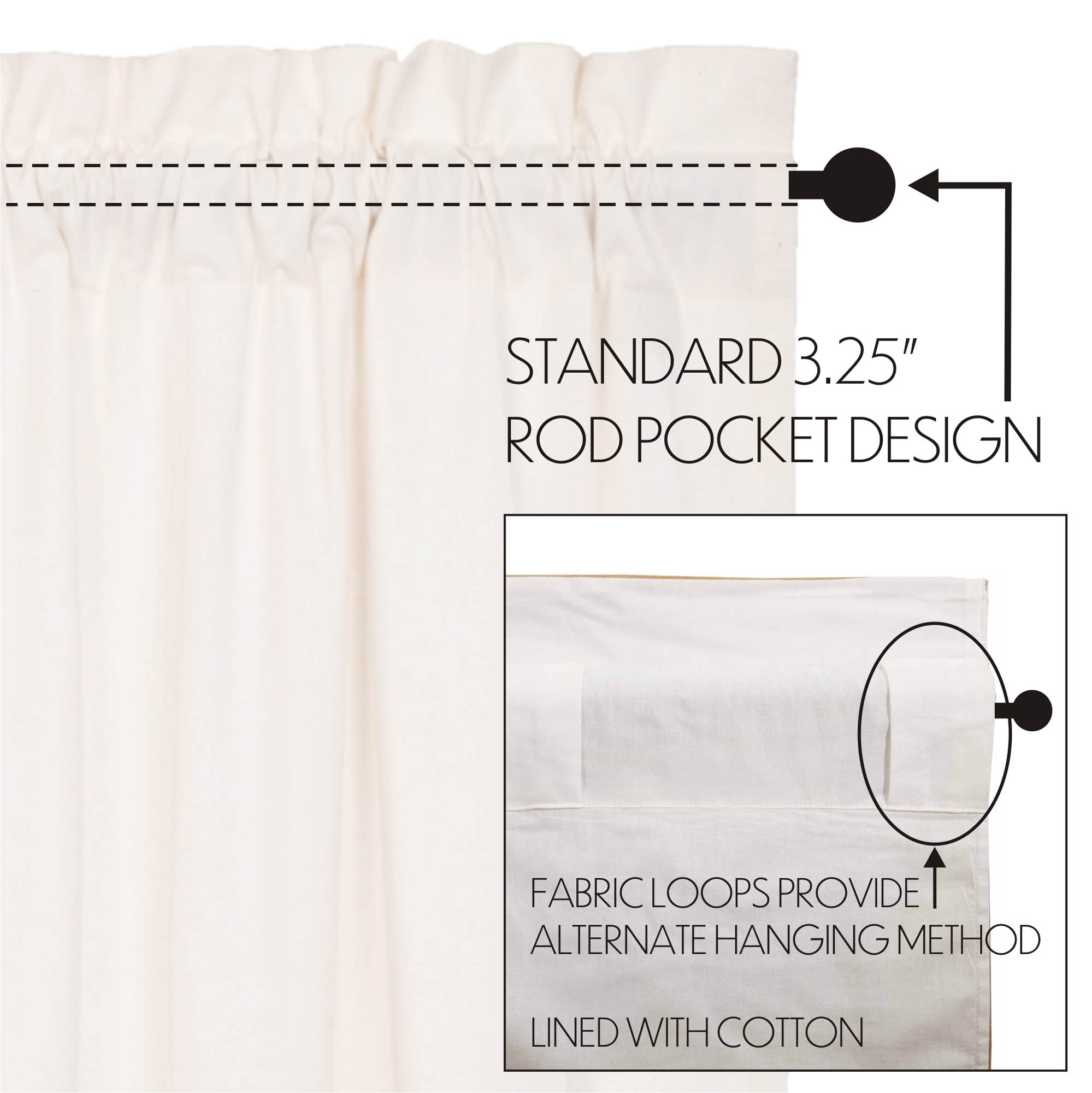 Simple Life Flax Antique White Prairie Swag Set of 2 36x36x18
