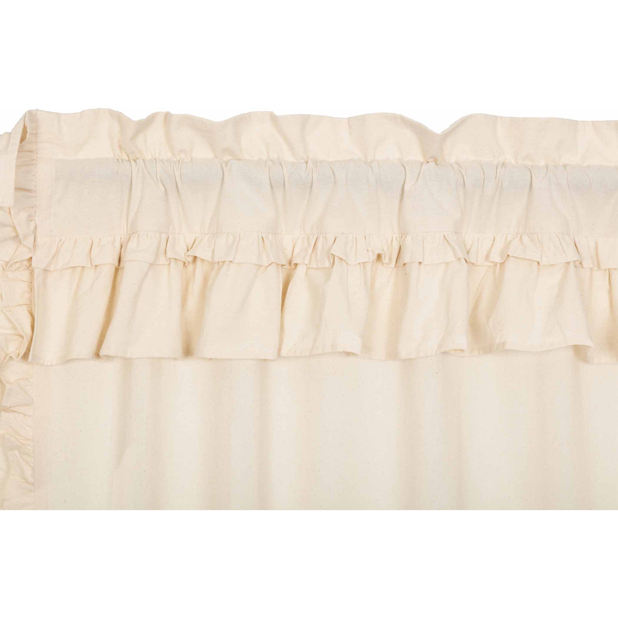 Muslin Ruffled Unbleached Natural Prairie Swag Set of 2 36x36x18