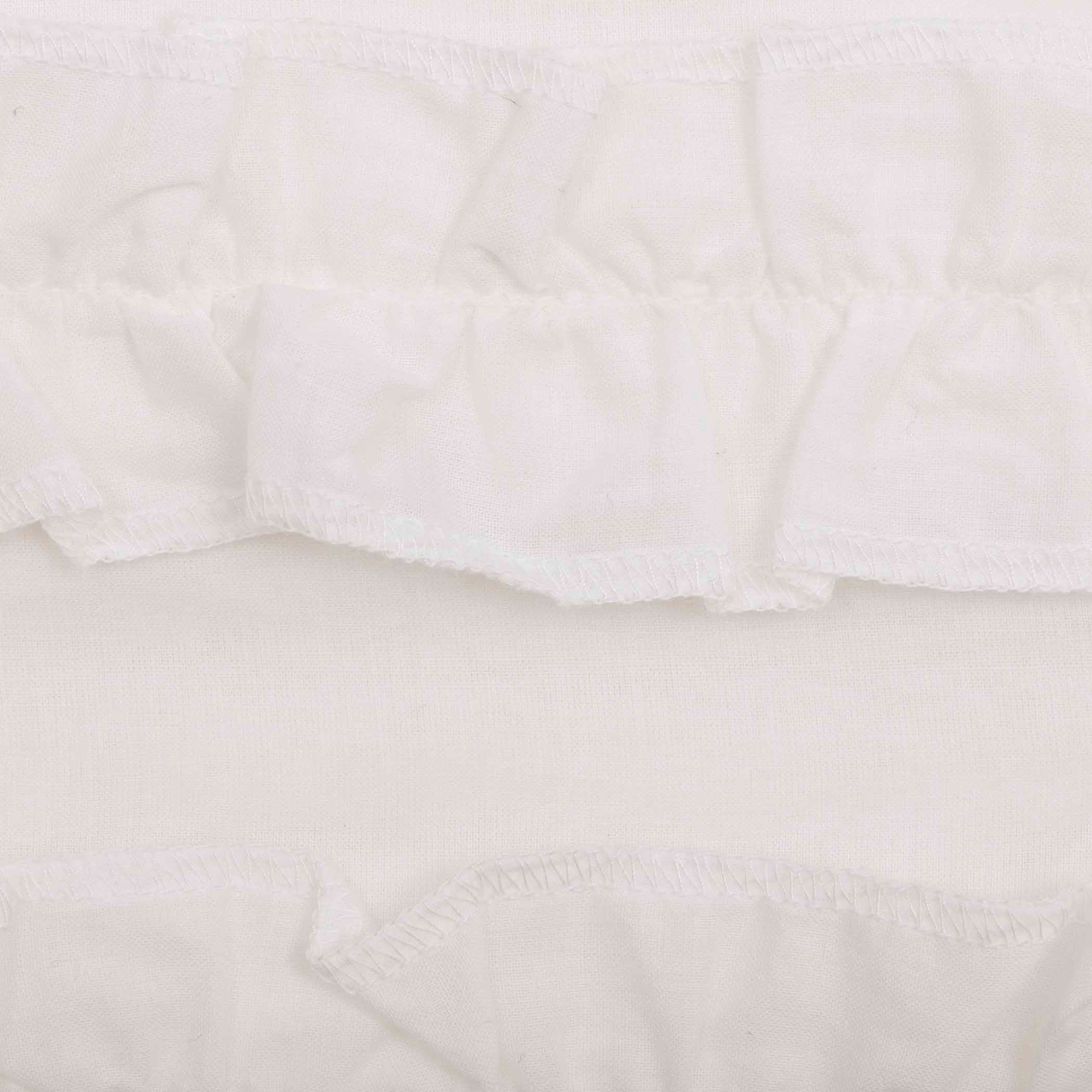 White Ruffled Sheer Petticoat Prairie Swag Set of 2 36x36x18