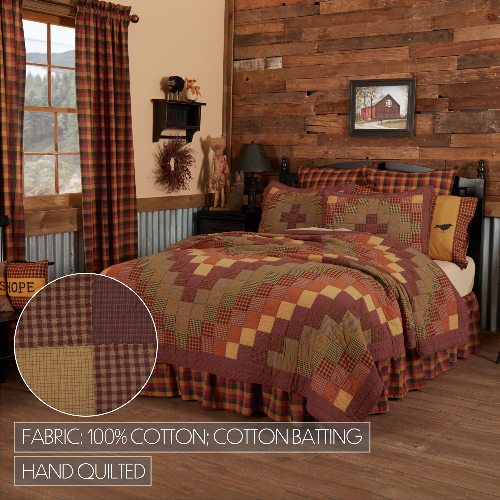 Heritage Farms Queen Quilt Set; 1-Quilt 90Wx90L w/2 Shams 21x27