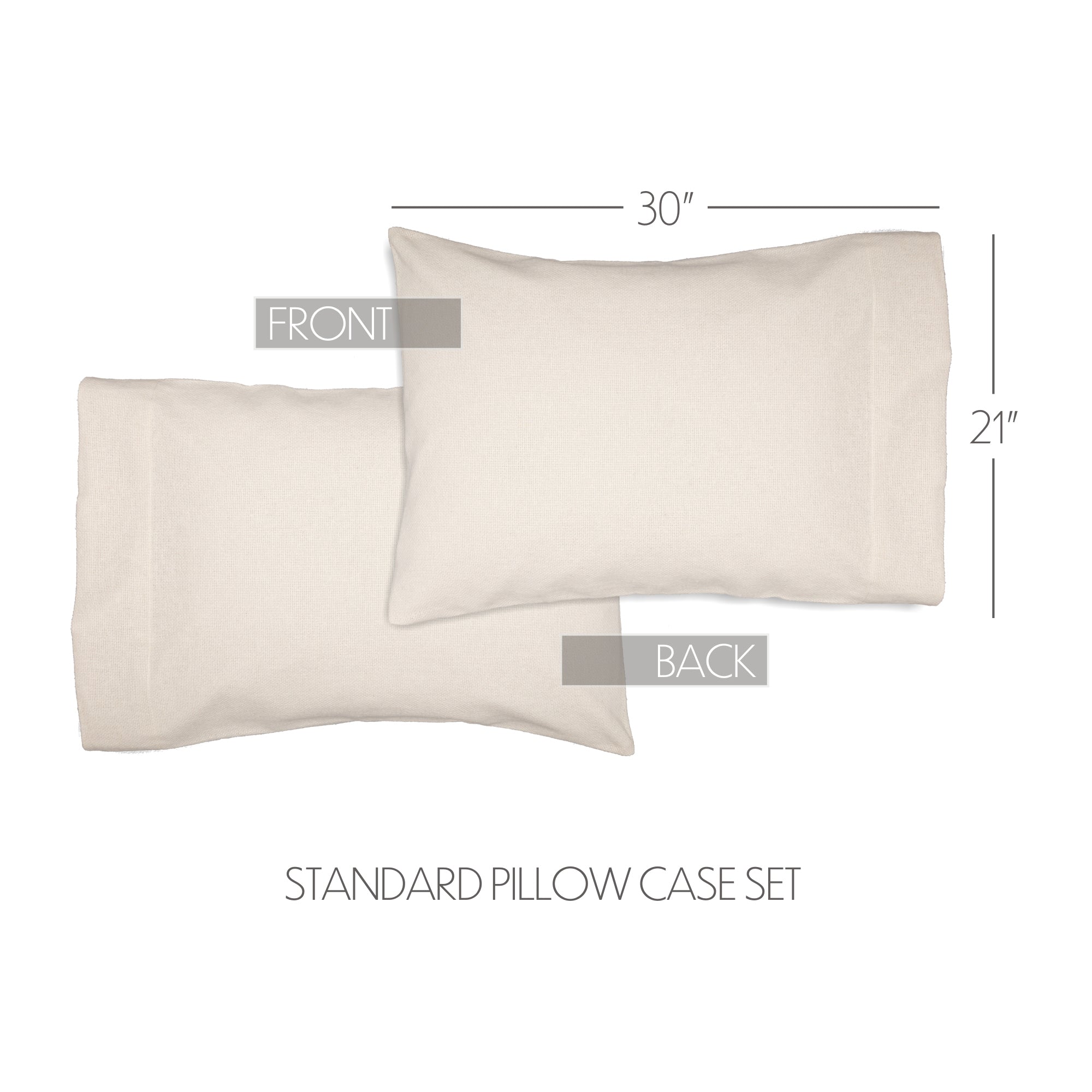 Burlap Antique White Standard Pillow Case Set of 2 21x30