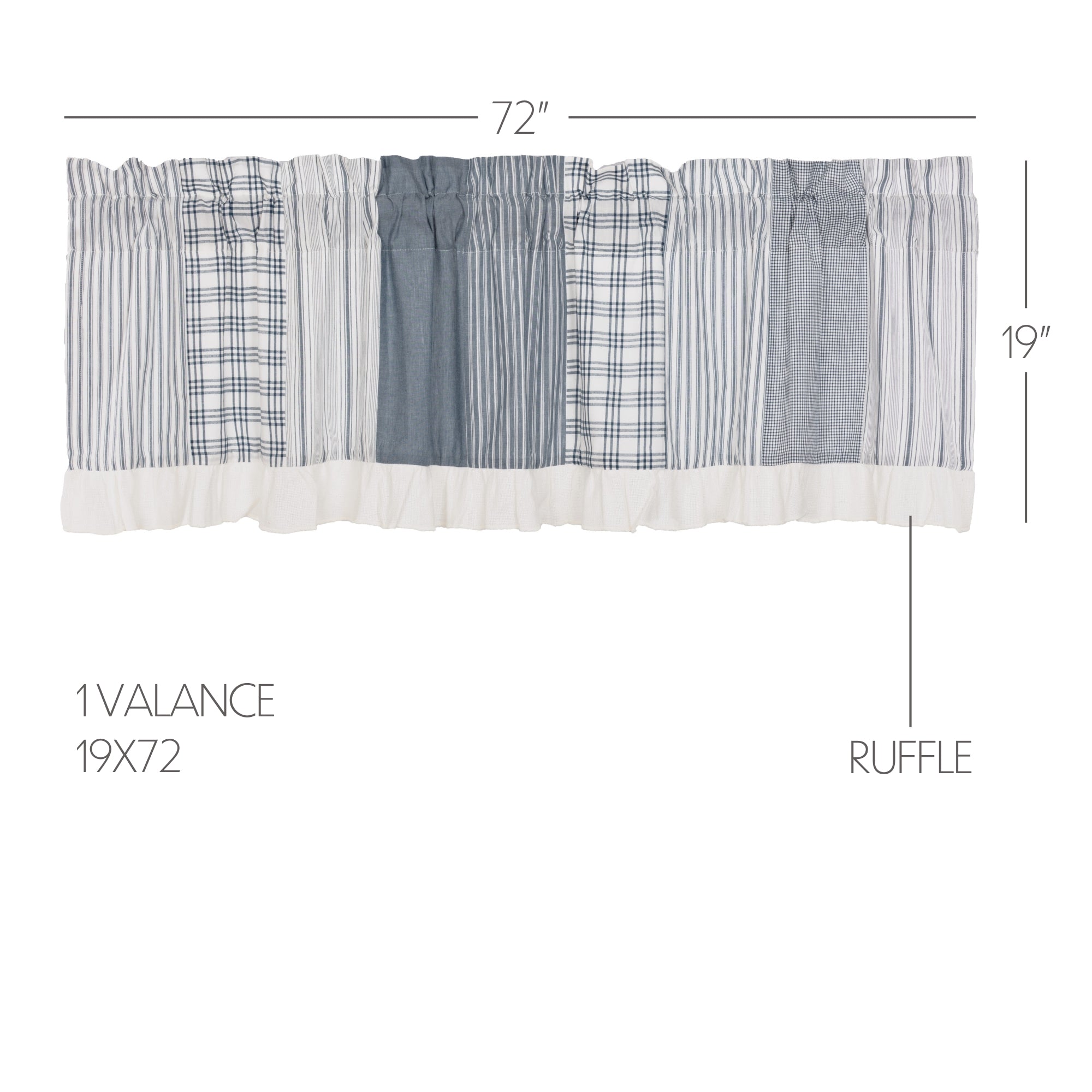 Sawyer Mill Blue Patchwork Valance 19x72