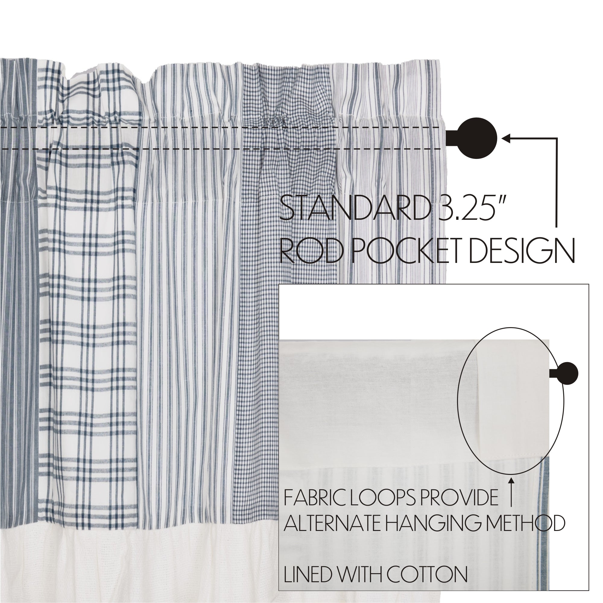 Sawyer Mill Blue Patchwork Valance 19x72