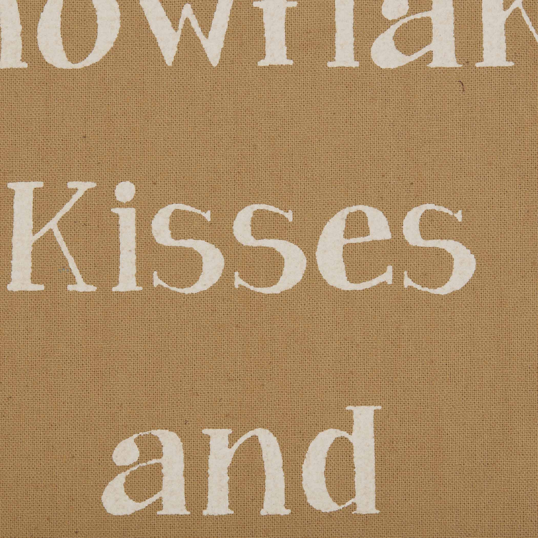 Snowflake Burlap Natural Snowflake Kisses Tea Towel Set of 2 19x28