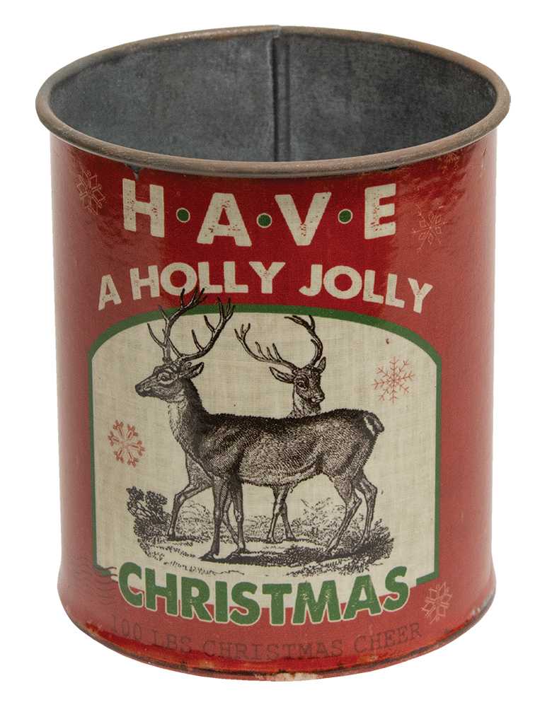 Holly Jolly Christmas Metal Can