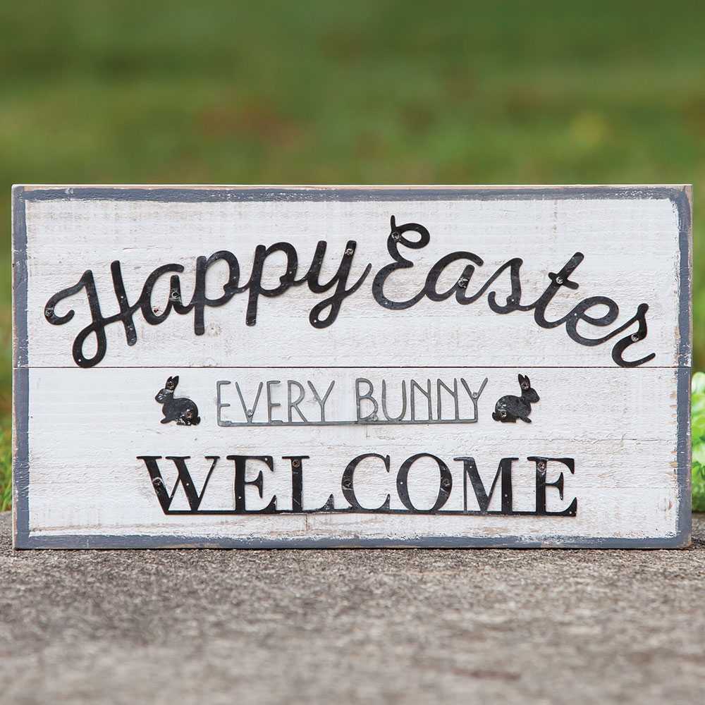 Every Bunny Welcome Easter Wood