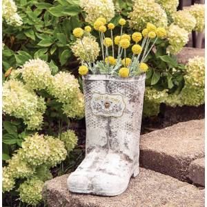 Sweet Bee Honey Metal Boots Planter