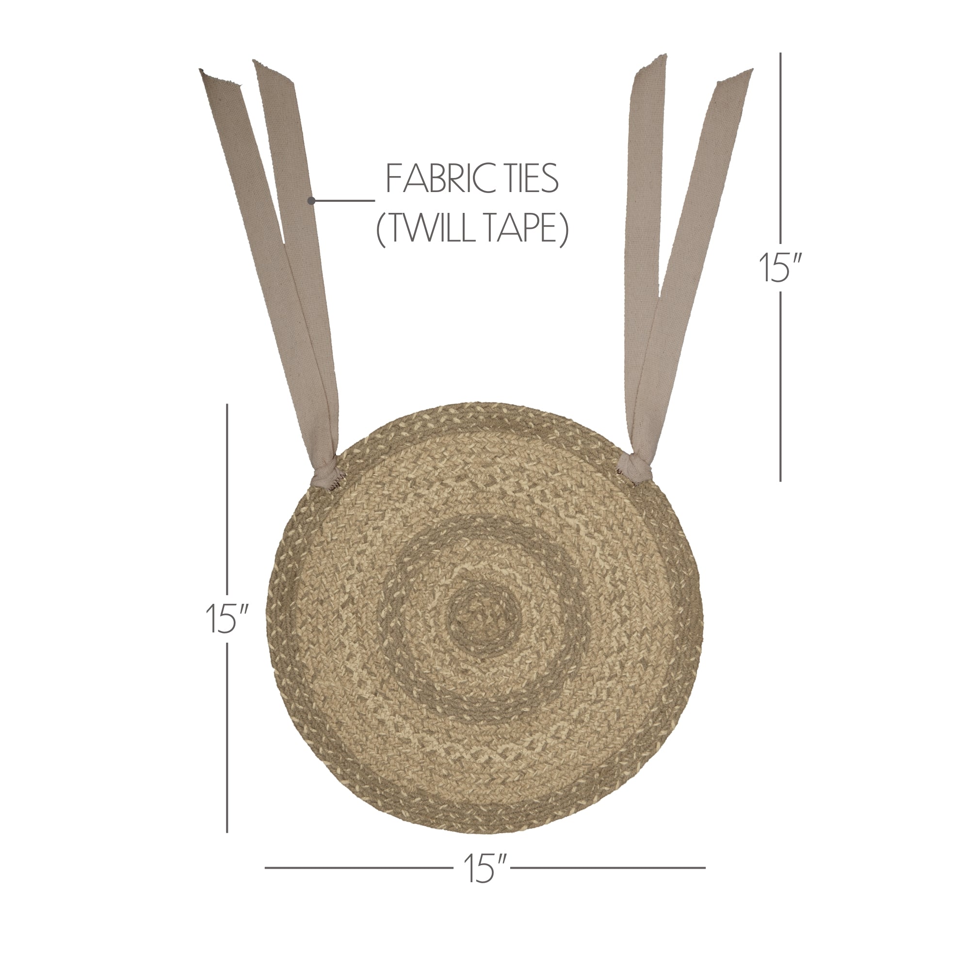 Cobblestone Jute Chair Pad 15 inch Diameter