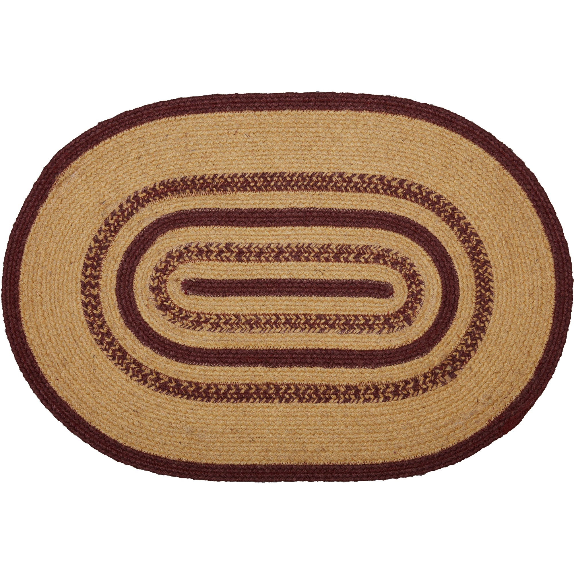 Potomac Jute Rug Oval Stencil Stars w/ Pad 20x30