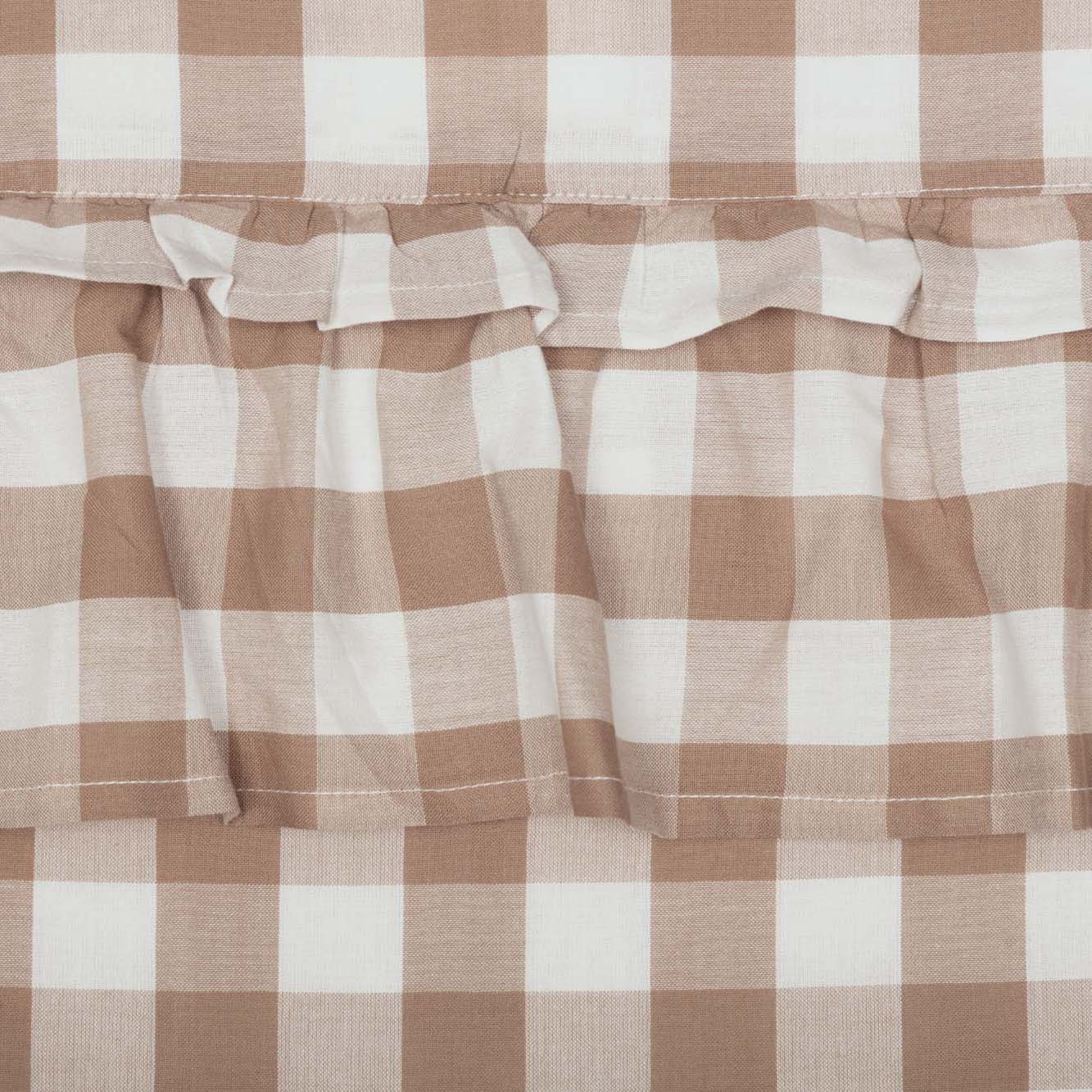 Annie Buffalo Portabella Check Ruffled Swag Set of 2 36x36x16