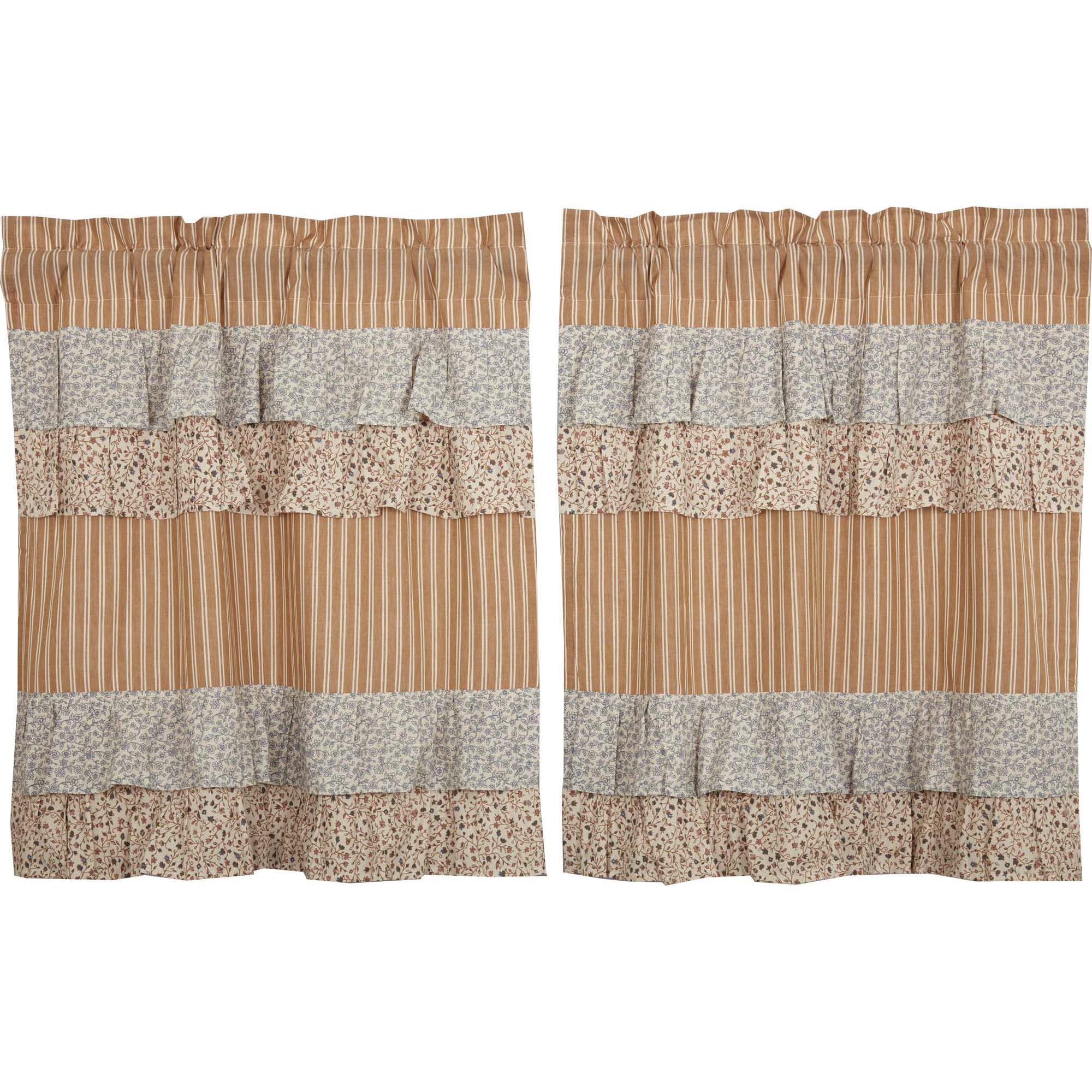 Kaila Ticking Gold Ruffled Tier Set of 2 L36xW36